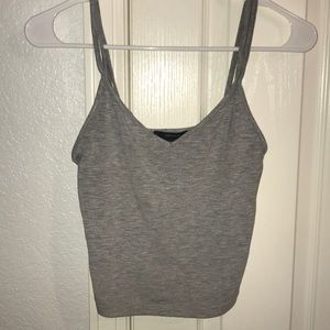 Gray Cropped Tank Top